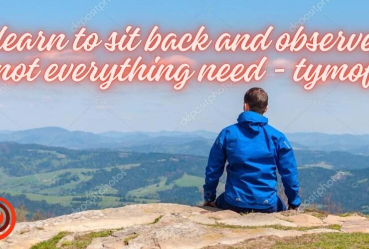 Learn to Sit Back and Observe. Not Everything Need – Tymoff